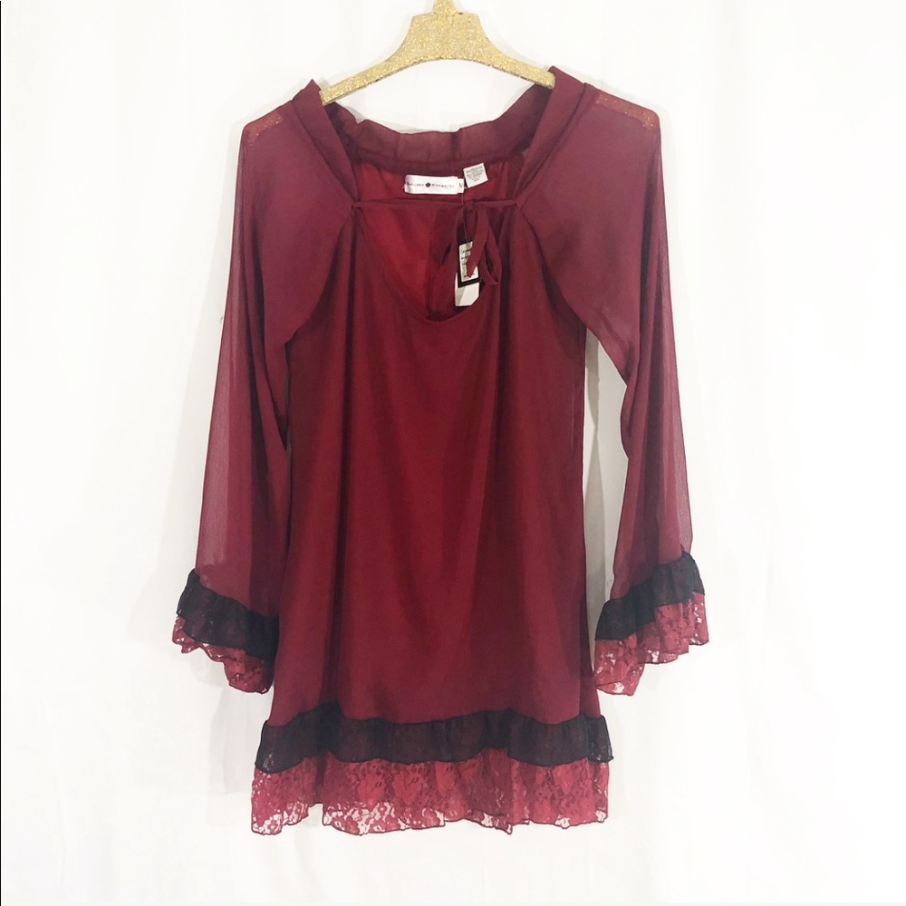 BURGUNDY LACE DRESS - Picture 3 of 7